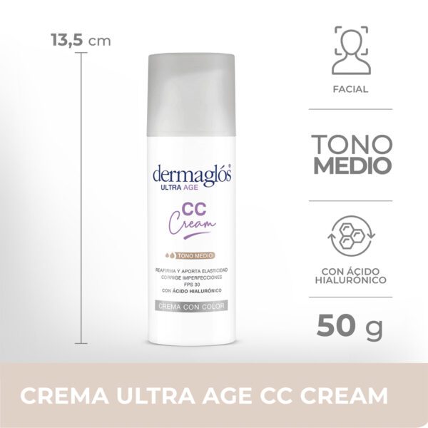 DERMAGLOS ULTRA F CC CREAM tono medio CREMA x 50g - Imagen 5