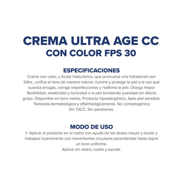 DERMAGLOS ULTRA F CC CREAM tono medio CREMA x 50g - Imagen 6