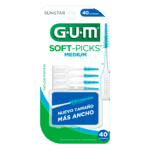 GUM Soft Picks MEDIUM- Palillo interd plástico punta hule EST x   40