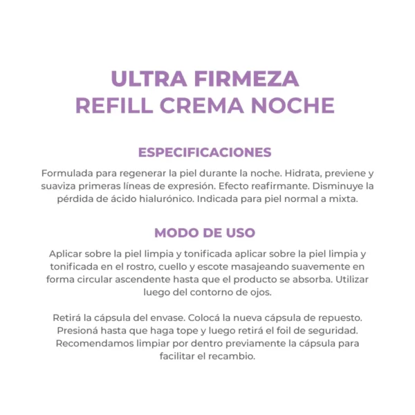 DERMAGLOS F Crema Repuesto Hidratante de Noche Ultra Firmeza X 50 ML - Imagen 2
