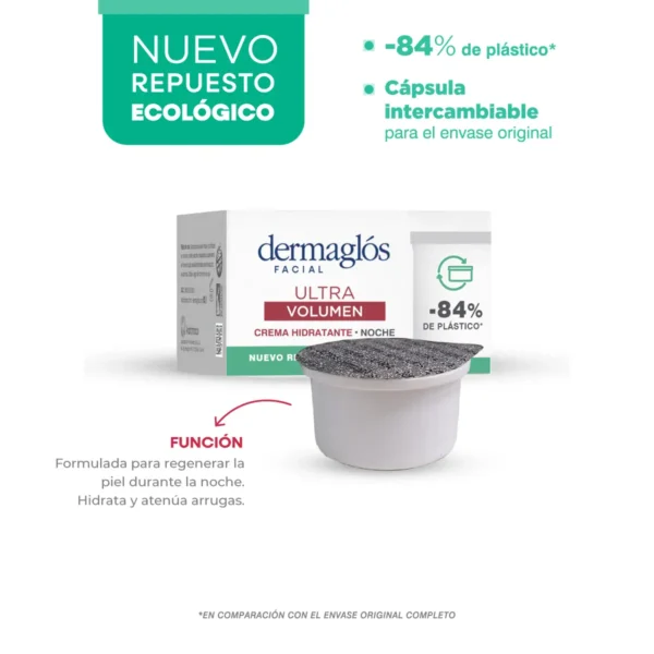 DERMAGLOS F Crema Repuesto Hidratante de Noche Ultra Volumen crema x 50 ml - Imagen 3