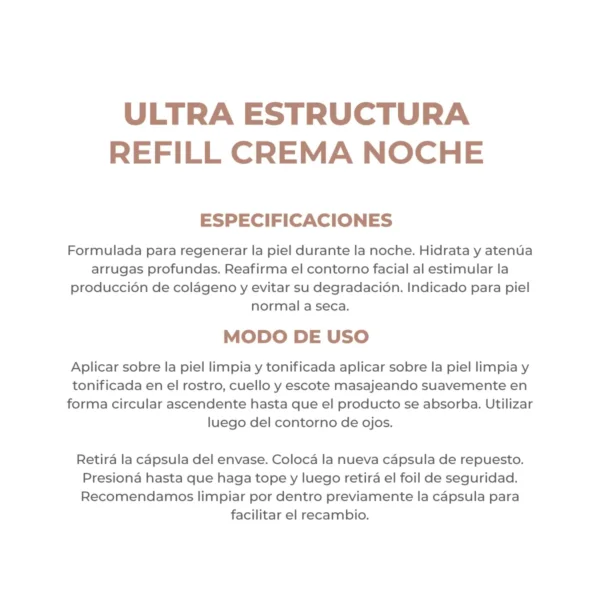 DERMAGLOS F Crema Repuesto Hidratante de Noche Ultra Estructura x 50 ml - Imagen 2